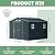 Breezz Outdoor Storage Shed 10 x 10 ft. Utility Tool Shed Metal Storage Garden Shed with Lockable Doors, Windows for Patio Storage,Nightblue