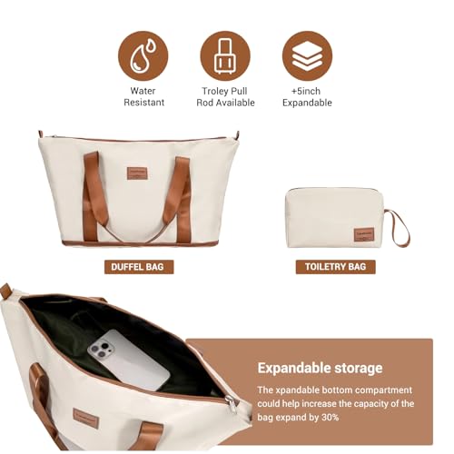 Image of Travelhouse 4 Piece Luggage Sets with Spinner Wheels, Hardshell ABS 6 peice Suitcase Set with Tsa Lock, Lightweight Hardside Travel Suitcases with Waterproof Duffle Bag for Men Women (WHITE)