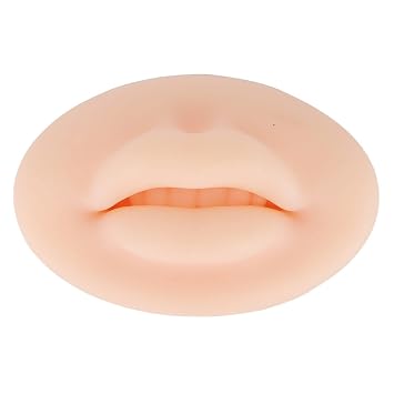 Skin Practice, Lip Practice Skin Fake Skin, 3D Open Mouth Silicone Lips, Microblading Practice Skin for Semi Permanent Makeup Artists Lip Mannequin, Makeup Fake Skin LipsLight