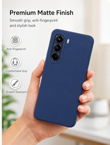 Image of FIRST MART Silicone Back Cover for OnePlus Nord CE 6 lite | Matte Blue Anti-Slip Grip Case, Precise Cutouts, Scratch Resistant, Slim Fit | Pack of 1