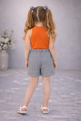 Image of Girl's Solid Cotton Blend Style Top and Shorts Set