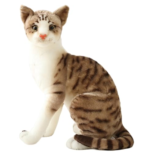 Peluche chat rayé réaliste animal en peluche doux poupée
