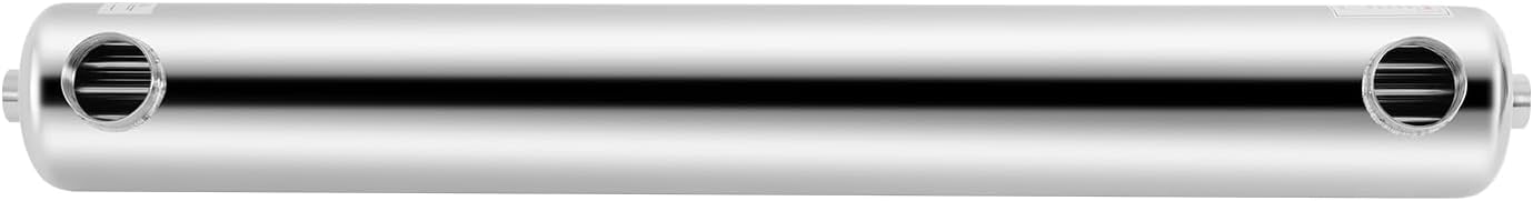 Swimming Pool Heat Exchanger, 304 Stainless Steel Spas Heat Exchanger Tube Shell Swimmings Pool Heat Exchanger with Same Side Outlet 1070*Φ133mm 1& 2 FPT 120KW for Hot Tubs Hydraulic Heating