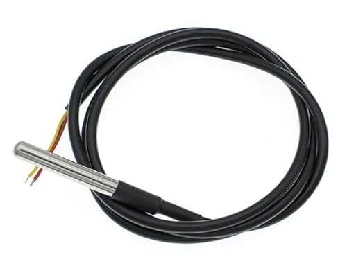 Xlihdzum 1pc DS18B20 Digital Temperature Probe - Waterproof Stainless Steel Sensor with 1-Meter Cable, Compatible with Arduino, Raspberry Pi, ESP32 and Various Temperature Monitoring Applications