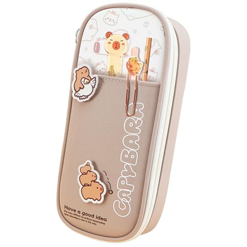 Cute Capybara Pencil Case,Large Capybara Pencil Pouch Stationery Pen Bag,Cute Kawaii Pencil Case Pouch Cartoon Pen Box Holder Organizer for Birthday Party Back to School Student Gift