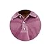 YSERB Long Sleeve Polo Shirts for Men Distressed Washed T-Shirts Retro Casual Button Polo Tee Lightweight Collared Golf Shirt Pink