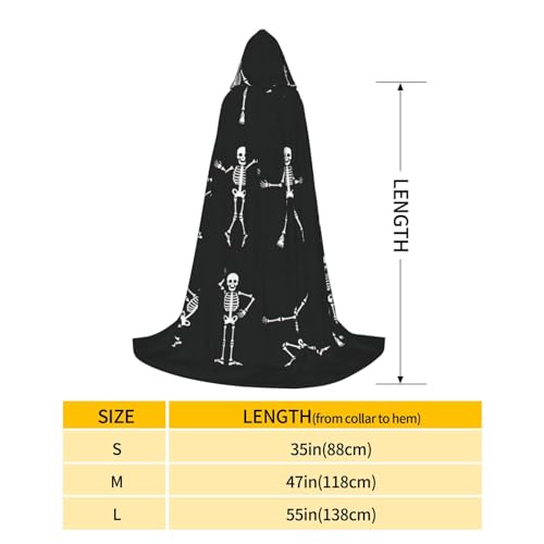 Cape à capuche squelette mignon pour ado costume vampire sorcière