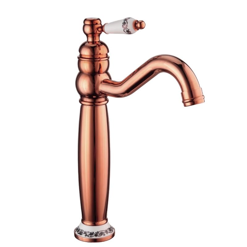Robinet antique en cuivre or bas rétro et mitigeur lavabo chic - 6