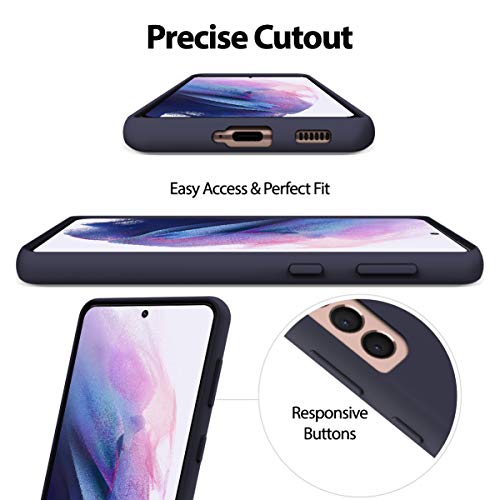 Coque silicone Galaxy S21 Plus Goospery bleu marine avec doublure microfibre - 5