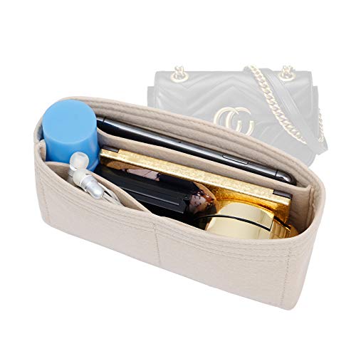 Oaikor Purse Organizer Insert Fit For Gg Marmont Matelasse & Mini Shoulder Bag Beige (Miniature, Felt) #TOP6