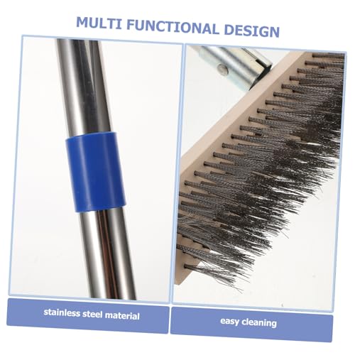 Brosse acier inoxydable avec manche réglable en métal durable pour cour
