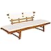 Produktbild Nishore Gartenbank 2-in-1 Outdoor Sonnenliege | Gartenbank Einklappbare Sitzbank Multifunktionsbank Stil Massives Akazienholz Gartenliege für Garten Terrasse Schwimmbad 190 cm