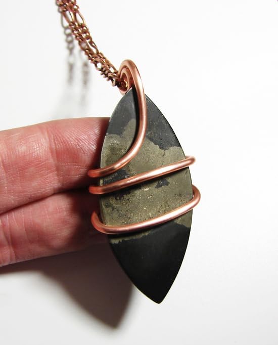 Healer's Gold Apache Gold Worry Stone Pendant Reiki Infused Pyrite Magnetite Chalcopyrite Arizona Alchemy #60