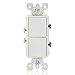 Leviton 5634-W 15 Amp, 120/277 Volt, Decora Single-Pole, AC Combination Switch, Commercial Grade, Grounding, White