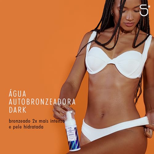 Skelt Água Autobronzeadora Dark 150ml, Bronzeado Duas Vezes Mais Intenso, Textura em Mousse, Duração