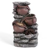 Dyna-Living Water Fountain Tabletop Waterfall Fountains Indoor with LED