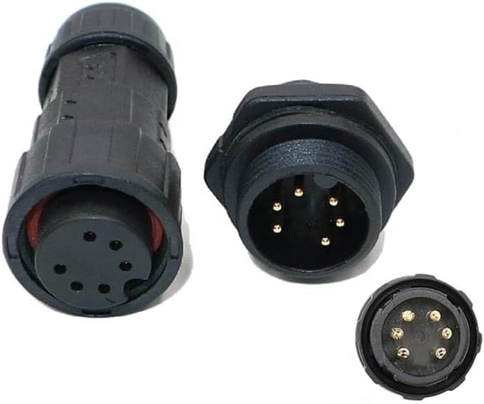 M19 Male and Female Charger Connector 6 Pin Back Mount Waterproof Connector Led Lamp Power Cord
