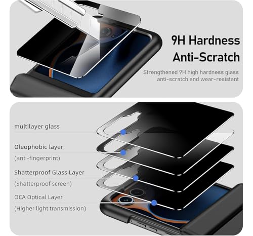 KEKBOXQ for Motorola Razr 2025 / Razr 2024 Case with Hinge Protection,Moto Razr 2024/Razr 2025 Phone Cases Built-in Privacy Screen Protector,Shockproof Full Body Protective Cover,Blue - image 4