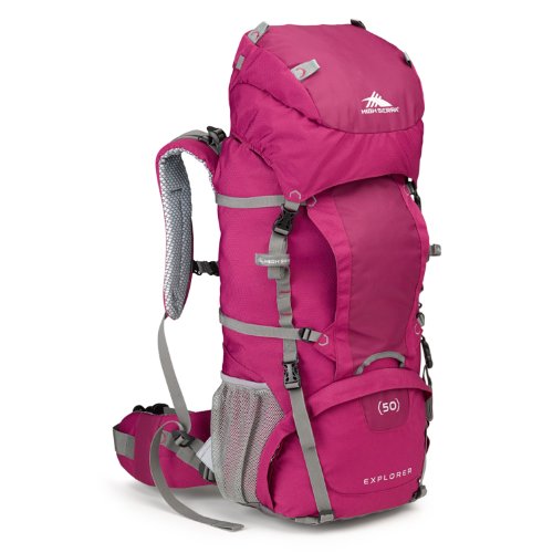 High Sierra Explorer Top Load Internal Frame Hiking Pack, Boysenberry/Boysenberry/Ash, 50L / 29-Inch