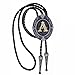 HUABOLA CALYN Vintage Bolo tie for Men Western Cowboy Native American Initial Letter ABCDJMR to Z Costume Bolo ties for Women (A)