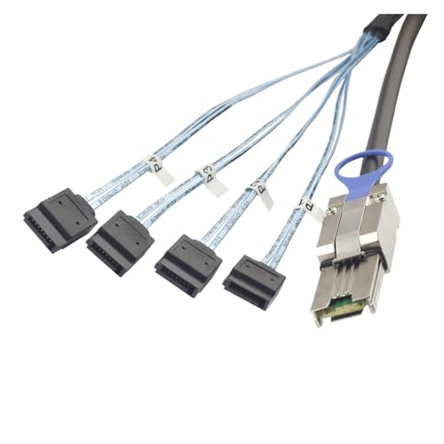 Cable Mini SAS 26Pin HD SFF-8088 a 4 SATA 7Pin 0.5 m miniatura 4