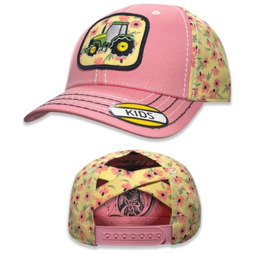 John Deere Kids Tractor Pony Tail Baseball Cap Hat Pink