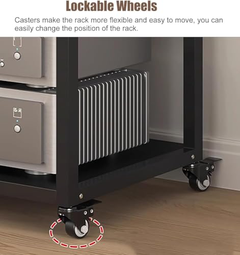 Support multimédia robuste avec meuble audio à roulettes anti-vibrations - 6