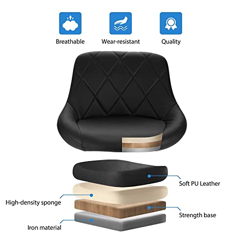 Czlolo Bar Stools Set Of 2 Counter Stool With Back, Modern Pu Leather Adjustable Swivel Barstools Armless Island Chairs For Kitchen Counter, Black #TOP7