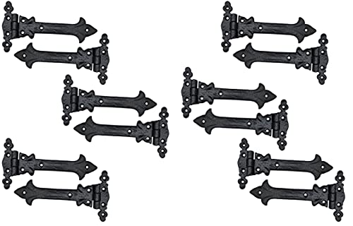 Image of Adonai Hardware Adonijah Antique Cast Iron Strap T Hinge (6 inch X 12 Pack, Matte Black) for Barn Doors, Gates, Kitchen Cabinets, Sheds, Wooden Box, Furniture, Cedar Chest and Trunks