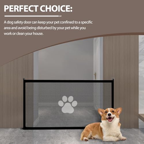 Treppenschutzgitter Hund, Hunde Türschutzgitter 180 x 78 cm, Hundebarrieren Hunde, Tragbare Absperrgitter für Baby und Katze, Treppenschutzgitter ohne Bohren für Treppen Haustier Türen Flur