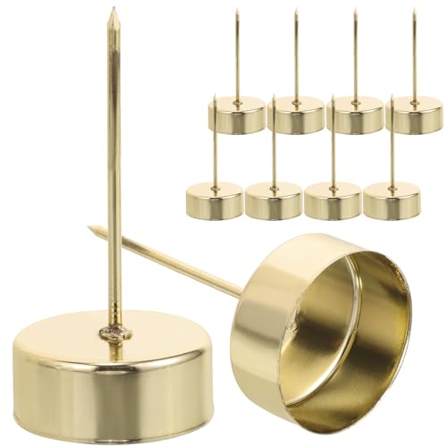 SEWACC Portacandele Conici in Metallo Dorato 42 CM Punta 7 CM Set da 12 Pezzi per Decorazioni Natalizie e Inserti per Candele per Feste e Addobbi da Tavola e Albero di Natale