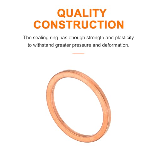 QUARKZMAN 22 Stück Flache Kupferdichtungen, 18x22x1,5mm Kupfer Verbesserte Flache Metrische Dichtungsringdichtungen für Hydraulikarmaturen Schraube Bolzen Mutter Elektronikreparatur