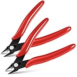 Ainiv 2 Stück Seitenschneider Klein, Elektronik Drahtschneider, Mini Präzisions Zange Drahtzange für Modellbau, Feine Drähte, Electronics, Kabelbinder, Rot