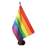 az flag bandiera da tavolo arcobaleno 21x14cm - piccola bandierina gay - rainbow flag 14 x 21 cm