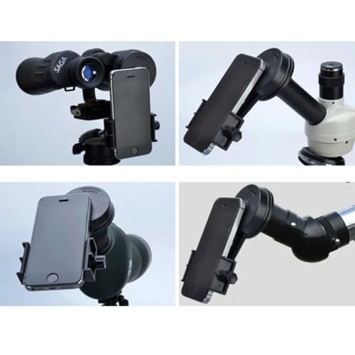 Adaptador para telescopio y móvil Operitacx negro de plástico ajustable 7