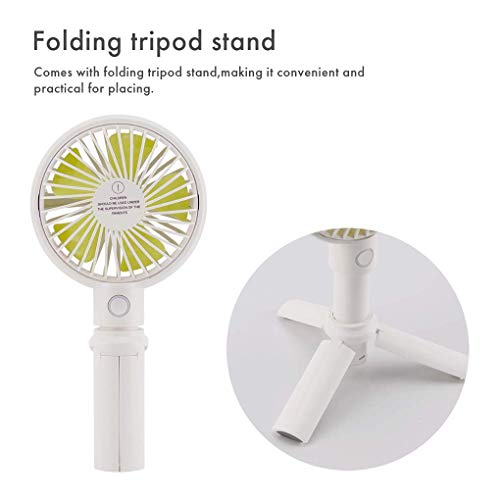 Image of INONE Portable Electric Mini Fan hand fan handheld fan With tripod Stand 2000mAh rechargeable battery fan F12 (White)