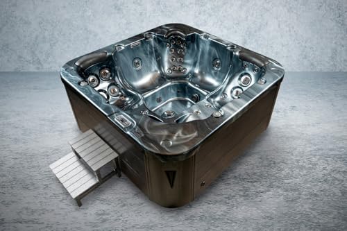 American Outdoor Whirlpool Torina Pearl Shadow 215 x 215 cm – 5 personas – 53 chorros de masaje – Control Gecko – Luz LED – Tratamiento de agua UV – Aislamiento completo – Incluye cubierta térmica y