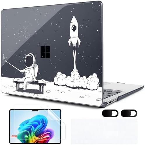 MEEgoodo Case for Microsoft Surface Laptop 13.8 inch Touchscreen 2024 (7th Edition),Clear Cover Fit Model 2036,Laptop Hard Shell with Keyboard & Webcam Cover & Screen Protector,Astronaut Rocket MEEgoodo Case for Microsoft Surface Laptop 13.8 inch Touchscreen 2024 (7th Edition),Clear Cover Fit Model 2036,Laptop Hard Shell with Keyboard & Webcam Cover & Screen Protector,Astronaut Rocket