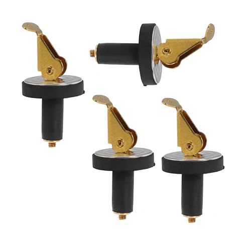 Nayciiy 4 Pcs Boat Drain Plug Brass Boat Plug Snap Rubber Plugs Deck Plug for Boat Marine Twist Accessories (3/8inch-4)