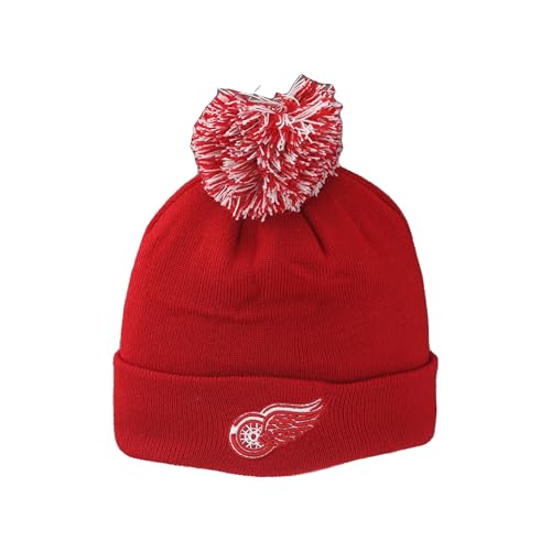 Detroit Red Wings NHL Officially Licensed Beanie Pom Icon Team Color