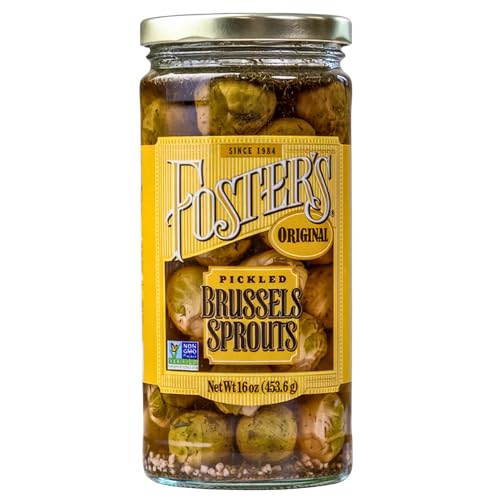Foster's Pickled Brussel Sprouts in a Jar, Original, 16oz, 1