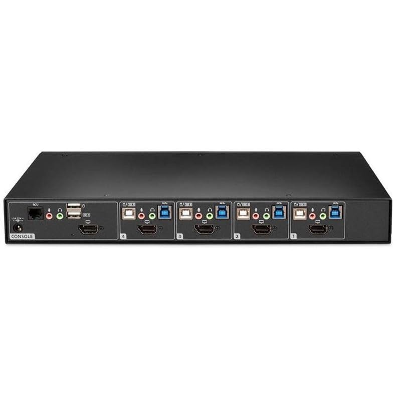 Image of Vertiv Avocent SwitchView Desktop KVM, 4 Port, Single Head Monitor, Universal Connector, TAA Compliant, Zero-Delay Switching, USB 3.0, High-Speed Charging, Hot-Key Switching (SV240DPH-400)