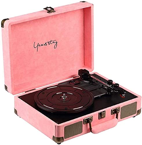 WDWDW Grammofono, Giradischi, Giradischi in Vinile, Giradischi Vintage a 3 velocità con Altoparlante Stereo, Giradischi Portatile a Cinghia, Valigia, Vita Interessante