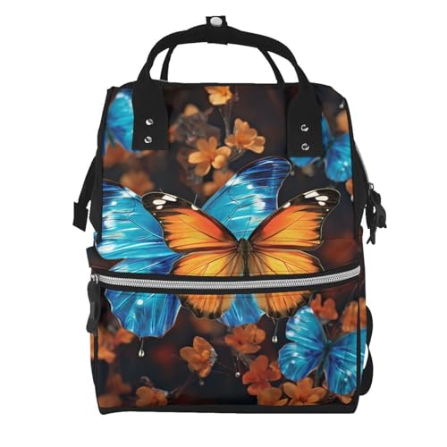 Sac à dos voyage et langer papillons oranges contre le désordre