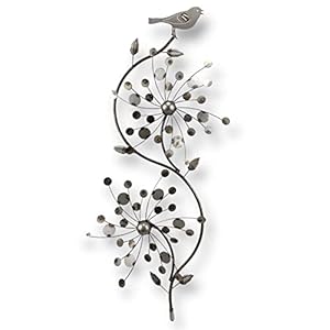 XXL Doppel-Windrad mit Vogel, Metall-Deko, 190cm hoch, Windspiel | Geschenk-Garten