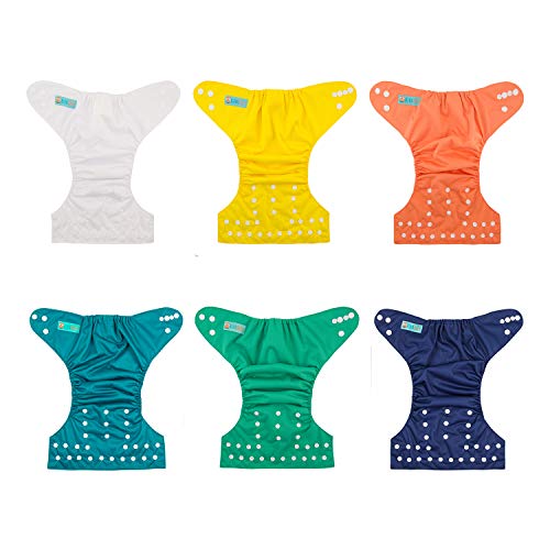 ALVABABY 6 Pack Cloth Diaper with 12 Inserts One Size Adjustable Washable Reusable Diaper Cover for Baby Girls and Boys by ALVA - Image 3