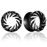 LADEMAYH 2Pcs 0g Black Stylish Spiked Ear Gauges Plugs Tunnels - Unique Eagle Claw Design for Punk & Gothic Fashion, Hypoallergenic Surgical Steel Ear Stretcher Expander Body Jewelry