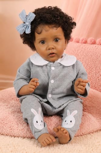 Muñeca Reborn Bebé Niña Negra Realista 20 Pulgadas miniatura 2