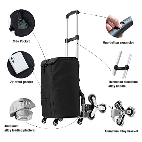 OLYSPM Einkaufstrolley treppensteiger,Einkaufstrolley klappbar,360 -Grad -Wende,Höhenverstellbarer Griff-große Kapazität… – Bild 5