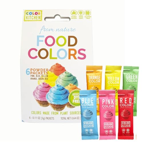 Color Kitchen Food Coloring Vibrant 6 Pack – Plant-based Colors | Artificial Dye-free | Gluten-free | Non-GMO | Kosher | Vegan | Colors for Frosting and Natural Healthy Baking | Soy free